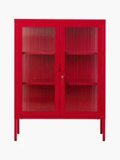 Clearance Mustard Made Vitrine en métal et verre strié The Mixer Rouge
