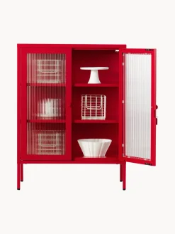 Clearance Mustard Made Vitrine en métal et verre strié The Mixer Rouge